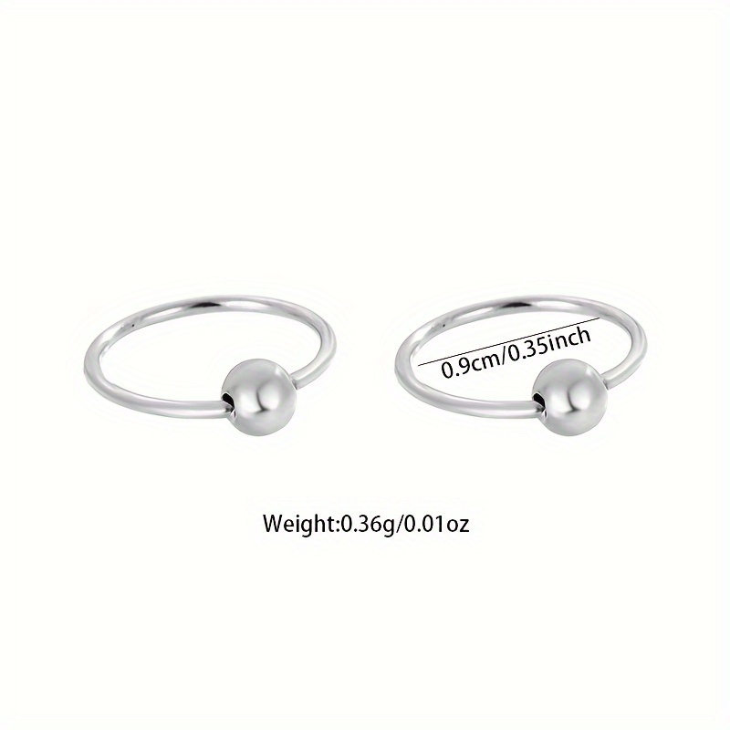 925 Sterling Silver Round Bead Stud Earrings